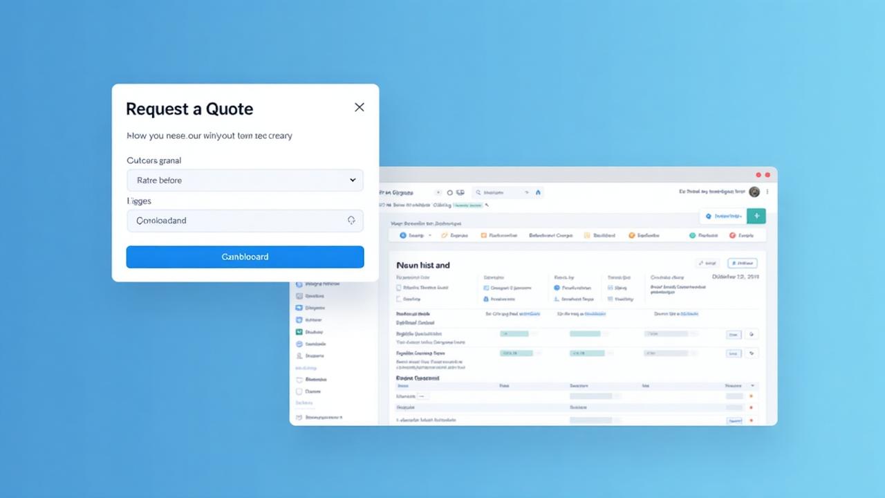 QuoteSnap interface showing quote request form