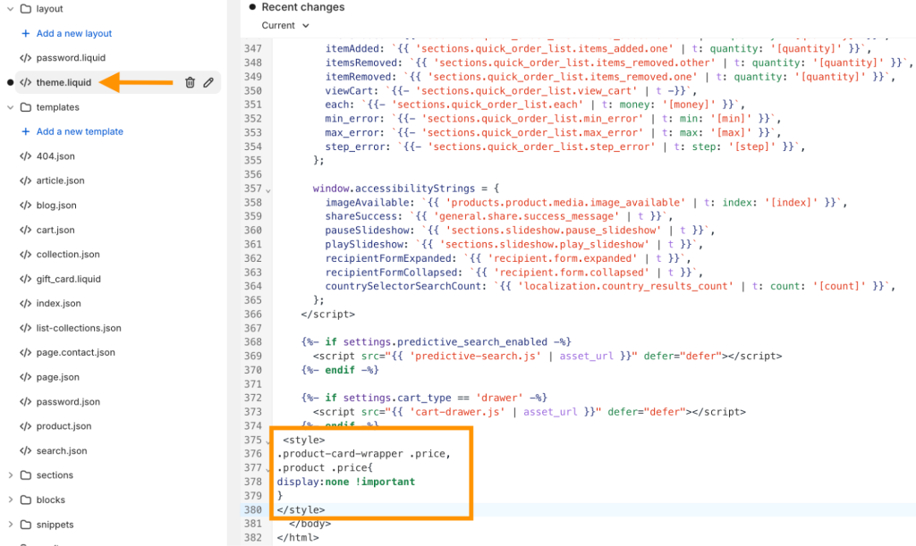 How Does Shopify Hide Price on Collection Page?