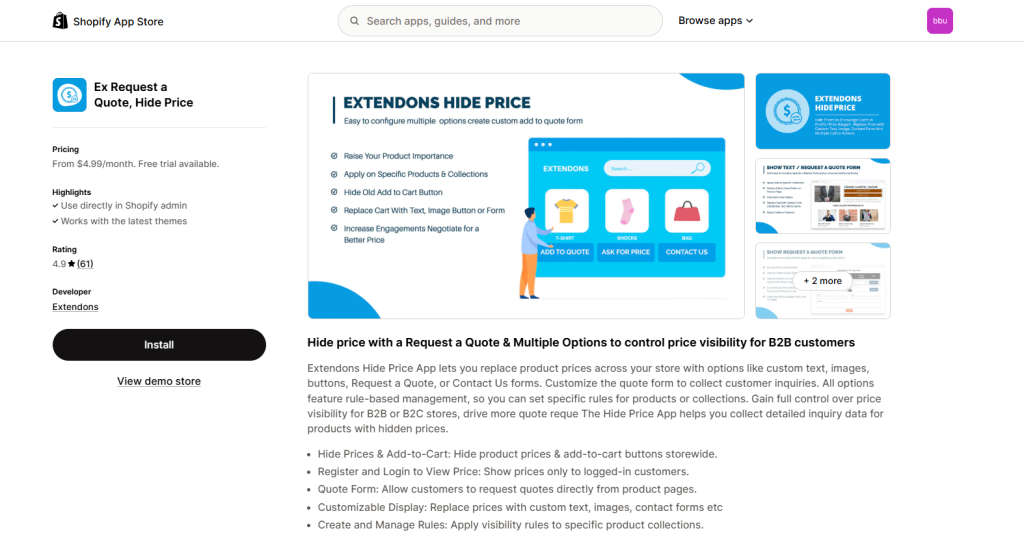 Ex Hide Pricing (Extendons)