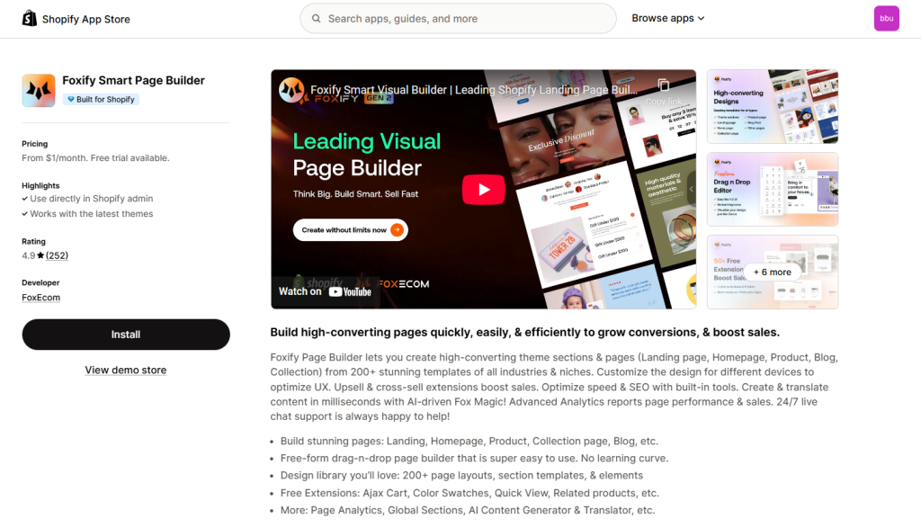 Foxify Smart Page Builder