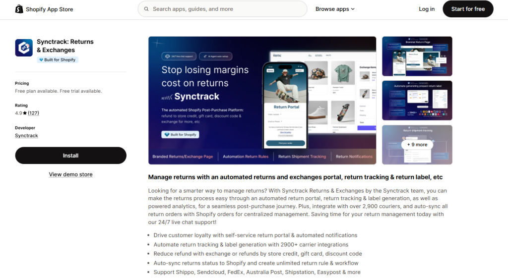 Synctrack: Returns & Exchanges