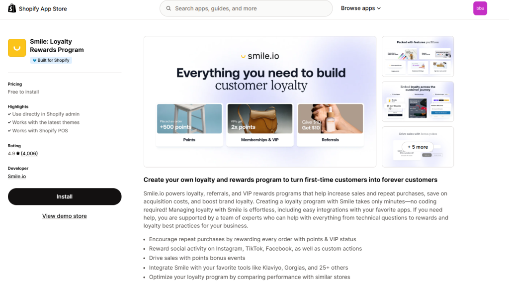 Smile: Loyalty & Rewards