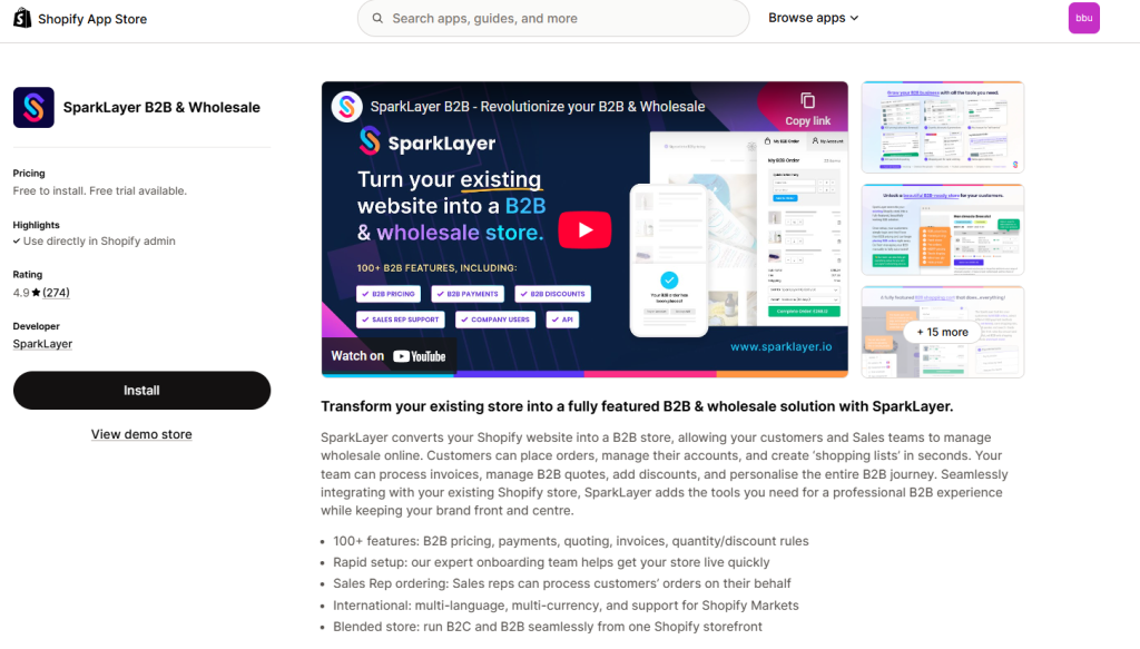 SparkLayer B2B & Wholesale