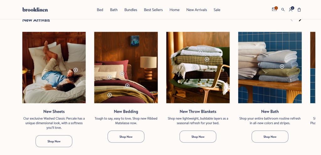Shopify b2b examples Brooklinen