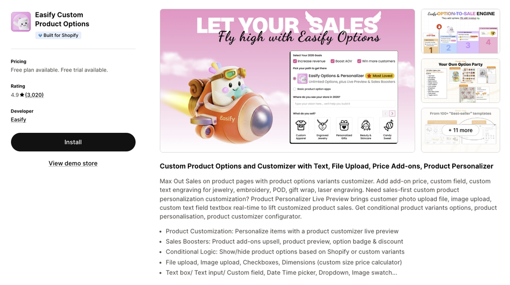 Easify Custom Product Options