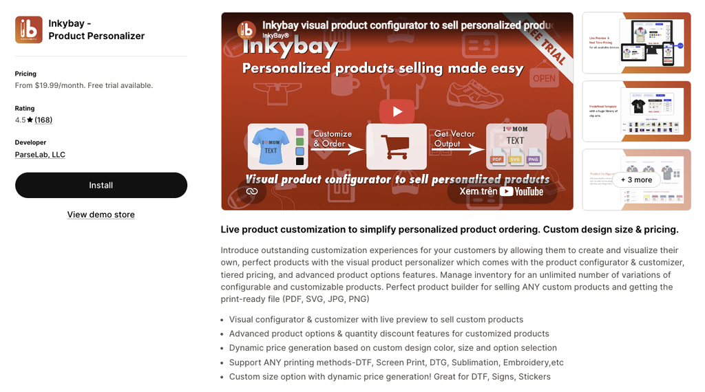 Inkybay Product Personalizer