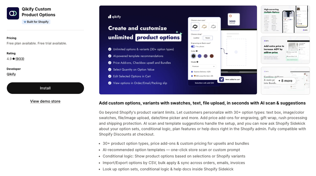 Qikify Custom Product Options